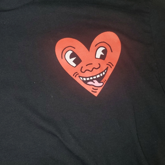 Bluenotes X Keith Haring Men's XL Classic Black T-Shirt Heart - Picture 2 of 6